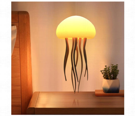 RGB Gradient Jellyfish Bedside Lamp Rechargeable Desk Lamp with Dancing Legs and Touch Sensor Voice Control